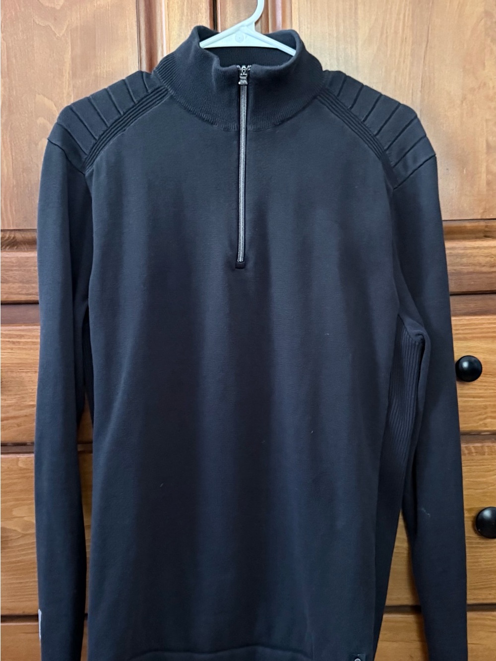 Ralph Lauren RLX Black Zip-Neck Mock Collar Sweater
